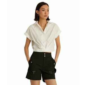 Imbracaminte Femei LAUREN Ralph Lauren Twist-Front Cotton Broadcloth Shirt White imagine