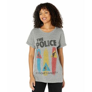 Imbracaminte Femei Chaser The Police Tri-Blend Jersey Cuff Sleeve Tee Streaky Grey imagine