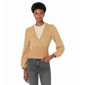 Imbracaminte Femei Madewell Wrap V-Neck Sweater in Coziest Yarn Heather Toffee imagine