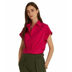 Imbracaminte Femei LAUREN Ralph Lauren Twist-Front Cotton Broadcloth Shirt Sport Pink imagine