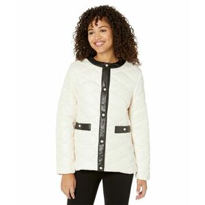 Imbracaminte Femei Kate Spade New York Quilted Jacket with Pearl Buttons Cream imagine