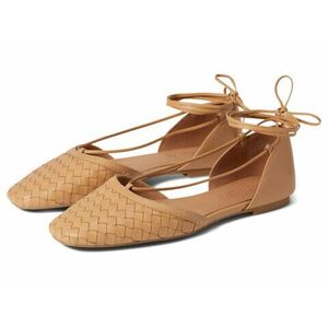 Incaltaminte Femei Madewell The Celina Lace-Up Flat in Woven Leather Earthen Sand imagine