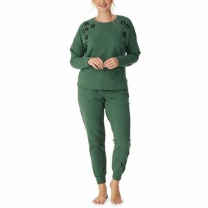 Imbracaminte Femei BedHead Pajamas Long Sleeve Crew Neck Joggers Set Emerald Leopard imagine