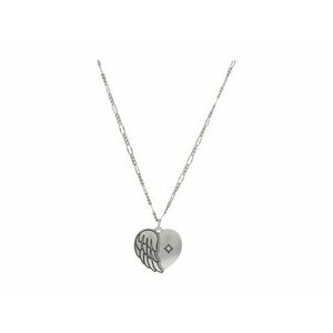 Bijuterii Femei Alex and Ani Angel Wing Heart Family Forever Necklace Silver imagine