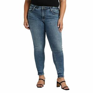 Imbracaminte Femei Silver Jeans Co Plus Size Suki Mid-Rise Skinny Jeans W93136ECF380 Medium Indigo Wash imagine