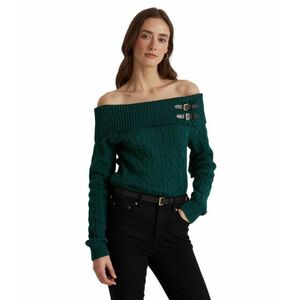 Imbracaminte Femei LAUREN Ralph Lauren Off-the-Shoulder Cable-Knit Sweater Hunt Club Green imagine