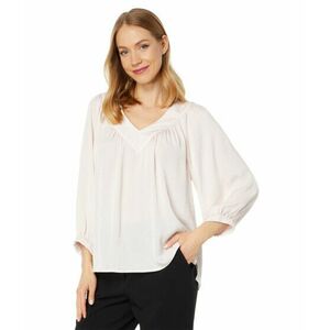 Imbracaminte Femei Vince Camuto Wide V-Neck Blouse with Shirring Shell Pink imagine