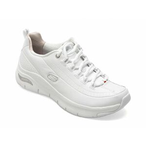 Pantofi SKECHERS albi, ARCH FIT, din piele naturala imagine