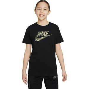 Nike NSW TEE CLUB CAMO Tricou pentru fete, negru, mărime L imagine