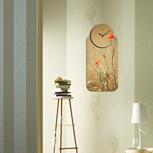 Ceas decorativ de perete (2 Piese) Home Art, 238HMA5164, Multicolor imagine