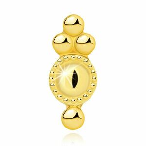 Piercing pentru buză și bărbie din aur galben 375 – inel cu tiv decorativ, mărgele imagine