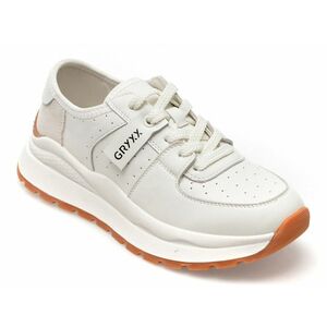 Pantofi GRYXX albi, 23081, din piele naturala imagine