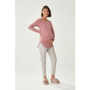 Pijama cu model floral pentru gravide imagine