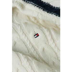 Pulover din amestec de lana cu maneci cu dungi imagine
