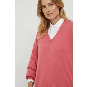 United Colors of Benetton pulover de lana femei, culoarea roz imagine