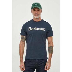 Barbour tricou din bumbac culoarea albastru marin, cu imprimeu imagine