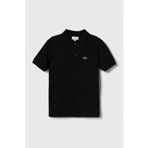 Lacoste tricouri polo din bumbac pentru copii culoarea negru, neted imagine