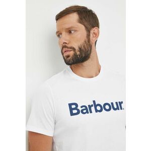 Barbour tricou din bumbac culoarea alb, cu imprimeu imagine