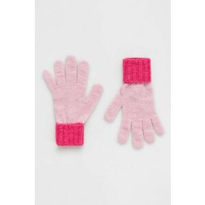 United Colors of Benetton manusi cu un amestec de lana pentru copii culoarea roz imagine