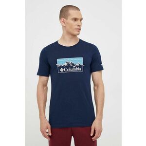 Columbia tricou din bumbac culoarea albastru marin, cu imprimeu imagine