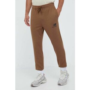 New Balance pantaloni de trening culoarea maro, cu imprimeu imagine