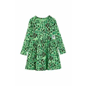 Mini Rodini rochie din bumbac pentru copii culoarea verde, mini, evazati imagine