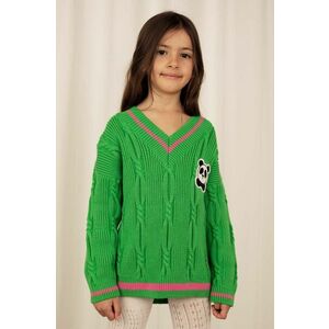 Mini Rodini pulover de bumbac pentru copii culoarea verde, light imagine