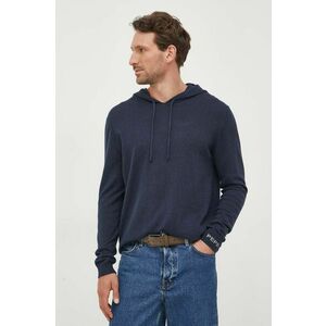 Pepe Jeans pulover din amestec de lana Andre barbati, culoarea albastru marin, light imagine