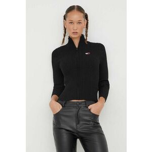 Tommy Jeans Cardigan femei, culoarea negru, light imagine
