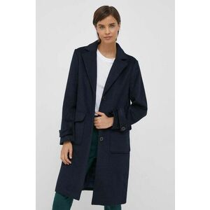 Pepe Jeans palton de lana Nica culoarea albastru marin, de tranzitie imagine