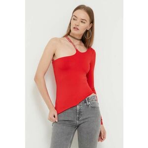 Tommy Jeans longsleeve femei, culoarea roșu DW0DW16502 imagine