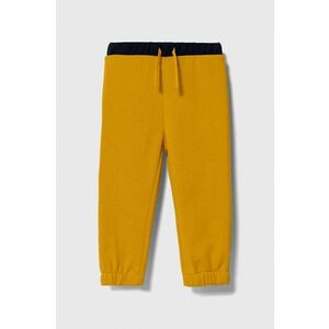 United Colors of Benetton pantaloni de trening pentru copii culoarea galben, modelator imagine