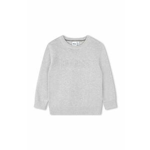 BOSS pulover de bumbac pentru copii culoarea gri, light imagine
