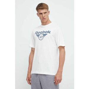 Reebok Classic tricou din bumbac Basketball culoarea bej, cu imprimeu imagine