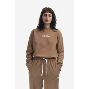 Ellesse hanorac de bumbac Sappan Sweatshirt femei, culoarea maro, cu imprimeu SGM13149-BROWN imagine