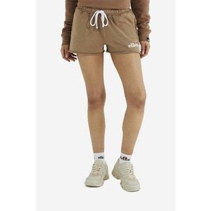Ellesse pantaloni scurți din bumbac Colieur culoarea maro, cu imprimeu, medium waist SGM14015-PINK imagine