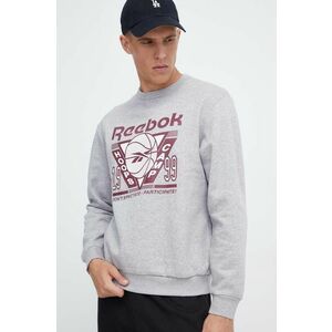 Reebok Classic bluza Basketball barbati, culoarea gri, cu imprimeu imagine