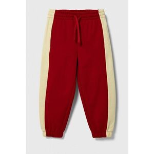 United Colors of Benetton pantaloni de trening din bumbac pentru copii culoarea rosu, modelator imagine