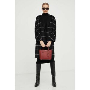 Silvian Heach palton de lana culoarea negru, de tranzitie, cu doua randuri de nasturi imagine