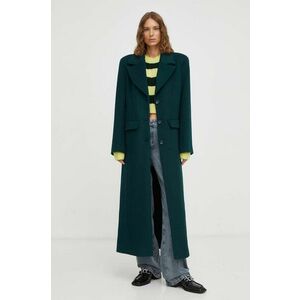 Gestuz palton de lana culoarea verde, de tranzitie imagine