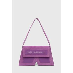 Karl Lagerfeld geanta de mana din piele intoarsa culoarea violet imagine
