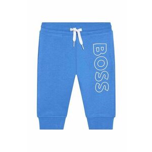 BOSS pantaloni de trening pentru copii culoarea albastru marin, cu imprimeu imagine