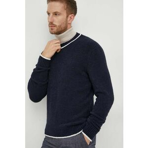 United Colors of Benetton pulover din amestec de lana barbati, culoarea albastru marin, călduros imagine