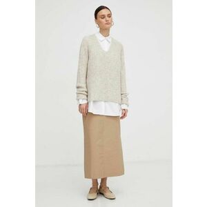 Drykorn pulover de lana femei, culoarea bej imagine