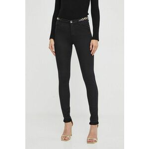 Morgan pantaloni femei, culoarea negru, mulata, medium waist imagine