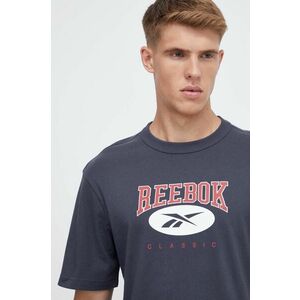 Reebok Classic tricou din bumbac culoarea albastru marin, cu imprimeu imagine