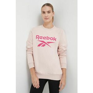 Reebok bluza femei, culoarea roz, cu imprimeu imagine