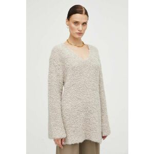By Malene Birger pulover de lana femei, culoarea bej, călduros imagine