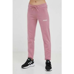 Napapijri pantaloni de trening culoarea roz, neted imagine