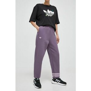 adidas Originals pantaloni de trening culoarea violet, cu imprimeu imagine